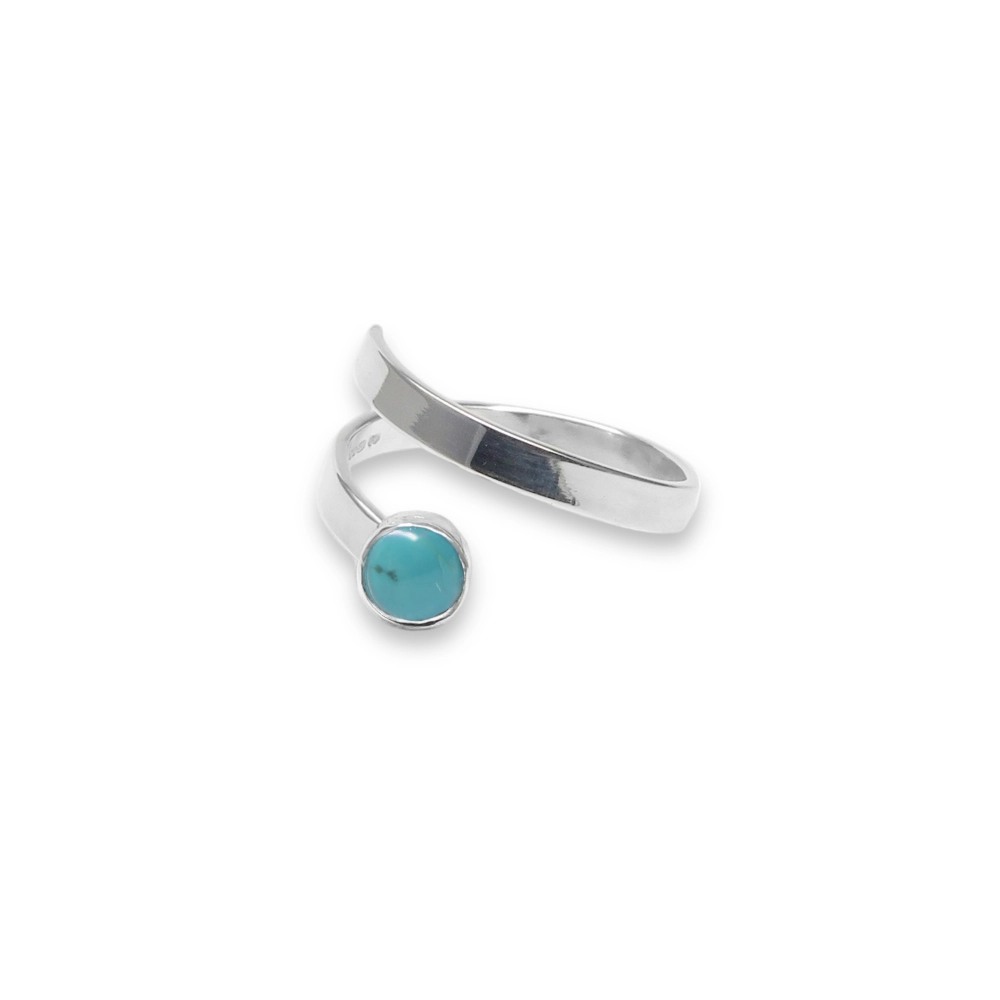 Sterling silver and 5mm Turquoise ring